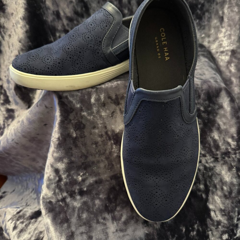 Cole Haan Navy Grand Crosscourt Slip Ons 10.5
